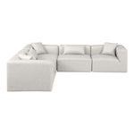 Cube 108" Vegan Leather Upholstered 5pc. Modular Sectional in Cream