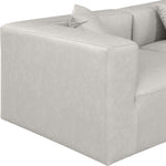 Cube 108" Vegan Leather Upholstered 5pc. Modular Sectional in Cream