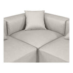 Cube 108" Vegan Leather Upholstered 5pc. Modular Sectional in Cream