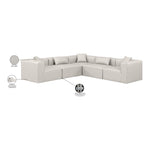 Cube 108" Vegan Leather Upholstered 5pc. Modular Sectional in Cream