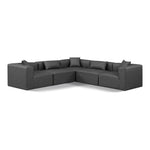 Cube 108" Vegan Leather Upholstered 5pc. Modular Sectional in Charcoal
