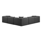 Cube 108" Vegan Leather Upholstered 5pc. Modular Sectional in Charcoal
