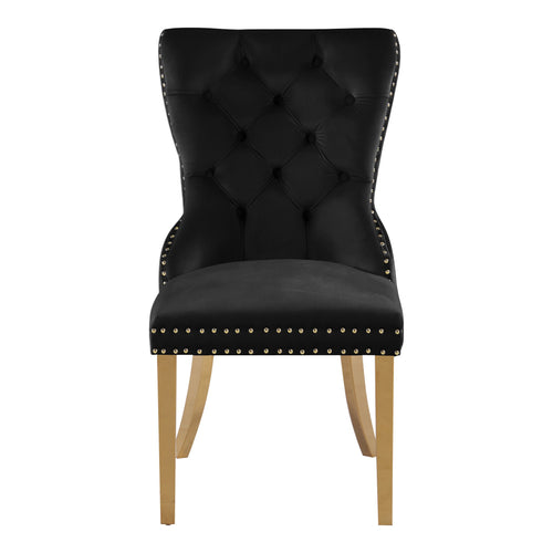 Carmen Velvet Upholstered Dining Chair in Black