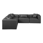 Cube 108" Vegan Leather Upholstered 5pc. Modular Sectional in Charcoal
