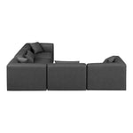 Cube 108" Vegan Leather Upholstered 5pc. Modular Sectional in Charcoal
