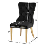 Carmen Velvet Upholstered Dining Chair in Black