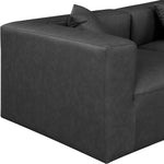 Cube 108" Vegan Leather Upholstered 5pc. Modular Sectional in Charcoal