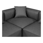 Cube 108" Vegan Leather Upholstered 5pc. Modular Sectional in Charcoal