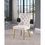 Carmen Velvet Upholstered Dining Chair in Cream