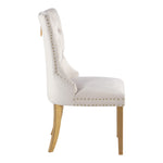 Carmen Velvet Upholstered Dining Chair in Cream