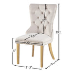 Carmen Velvet Upholstered Dining Chair in Cream