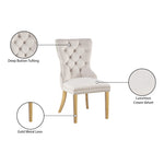 Carmen Velvet Upholstered Dining Chair in Cream