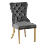 Carmen Velvet Upholstered Dining Chair in Grey