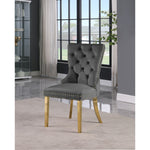 Carmen Velvet Upholstered Dining Chair in Grey