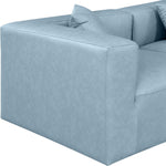 Cube 108" Vegan Leather Upholstered 5pc. Modular Sectional in Light Blue