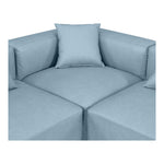 Cube 108" Vegan Leather Upholstered 5pc. Modular Sectional in Light Blue