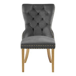 Carmen Velvet Upholstered Dining Chair in Grey