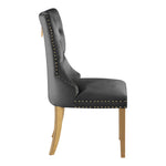 Carmen Velvet Upholstered Dining Chair in Grey