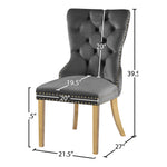 Carmen Velvet Upholstered Dining Chair in Grey