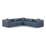 Cube 108" Vegan Leather Upholstered 5pc. Modular Sectional in Navy