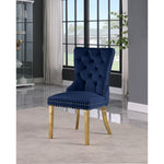Carmen Velvet Upholstered Dining Chair in Navy