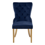 Carmen Velvet Upholstered Dining Chair in Navy