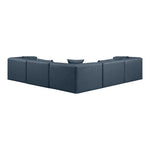 Cube 108" Vegan Leather Upholstered 5pc. Modular Sectional in Navy