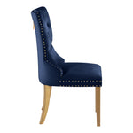 Carmen Velvet Upholstered Dining Chair in Navy