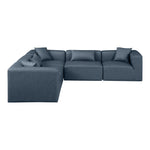 Cube 108" Vegan Leather Upholstered 5pc. Modular Sectional in Navy