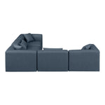 Cube 108" Vegan Leather Upholstered 5pc. Modular Sectional in Navy