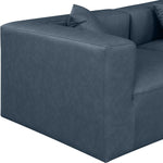 Cube 108" Vegan Leather Upholstered 5pc. Modular Sectional in Navy