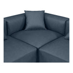 Cube 108" Vegan Leather Upholstered 5pc. Modular Sectional in Navy