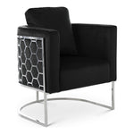 Casa Velvet Upholstered Chair in Black