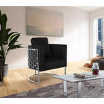 Casa Velvet Upholstered Chair in Black