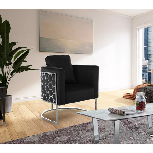 Casa Velvet Upholstered Chair in Black