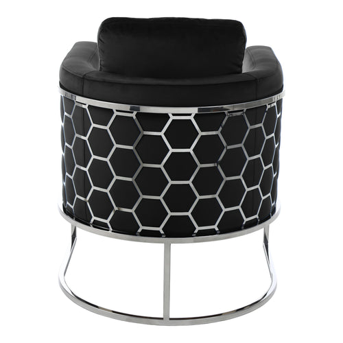 Casa Velvet Upholstered Chair in Black