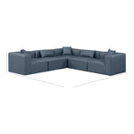 Cube 108" Vegan Leather Upholstered 5pc. Modular Sectional in Navy