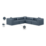 Cube 108" Vegan Leather Upholstered 5pc. Modular Sectional in Navy