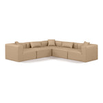 Cube 108" Vegan Leather Upholstered 5pc. Modular Sectional in Tan