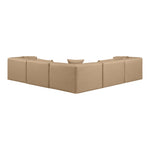Cube 108" Vegan Leather Upholstered 5pc. Modular Sectional in Tan
