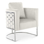 Casa Velvet Upholstered Chair in Cream