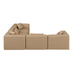 Cube 108" Vegan Leather Upholstered 5pc. Modular Sectional in Tan