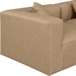 Cube 108" Vegan Leather Upholstered 5pc. Modular Sectional in Tan