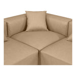 Cube 108" Vegan Leather Upholstered 5pc. Modular Sectional in Tan