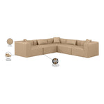 Cube 108" Vegan Leather Upholstered 5pc. Modular Sectional in Tan