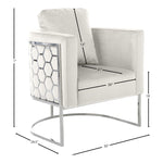 Casa Velvet Upholstered Chair in Cream