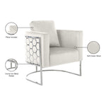 Casa Velvet Upholstered Chair in Cream