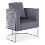 Casa Velvet Upholstered Chair in Grey