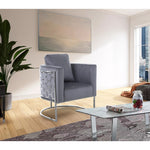 Casa Velvet Upholstered Chair in Grey