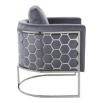 Casa Velvet Upholstered Chair in Grey